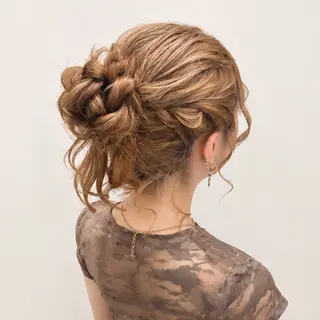 ロング ヘアアレンジ ⟡.·Fuka/ ヘアメ🎀暖色カラーのヘアスタイル