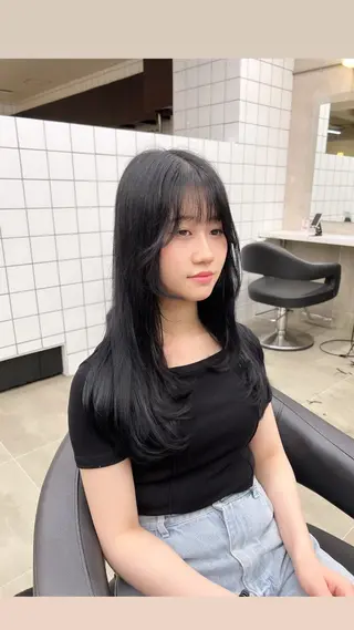 ロング カラー パーマ ヘアアレンジ メンズ 上品＆韓国風 🥀海心🥀のヘアスタイル
