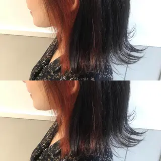 ミディアム カラー 小栗 麻衣のヘアスタイル