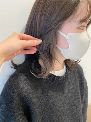 ミディアム カラー レイヤーカット/ ハイライト 千咲季のヘアスタイル