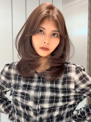 セミロング 谷川が作る熊本1🥇 レイヤーカットのヘアスタイル
