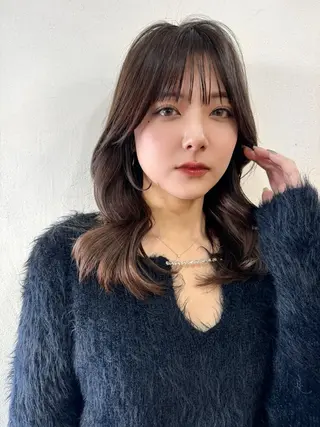 セミロング カラー 似合わせレイヤー 🇰🇷荒木洋文のヘアスタイル