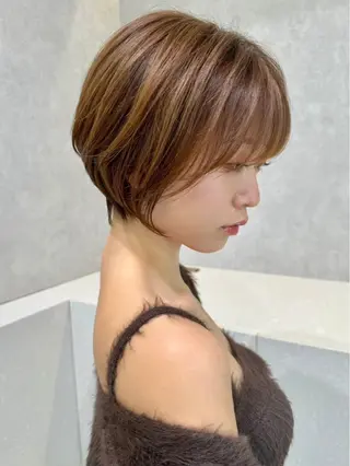 ショート 🦋盛れるレイヤー/ ベージュ/Ryugaのヘアスタイル