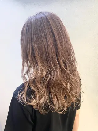 セミロング カラー パーマ 艶髪カラー&ウルフ フルカワ ヒロズミのヘアスタイル