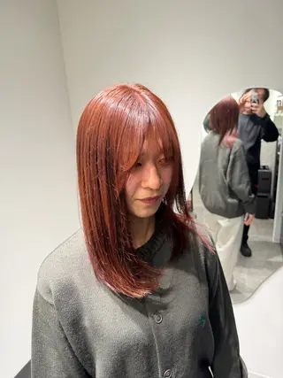 セミロング カラー 池田 勇児のヘアスタイル