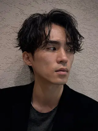 ミディアム パーマ メンズ 大人メンズパーマ メンズ特化　萱原大幹のヘアスタイル
