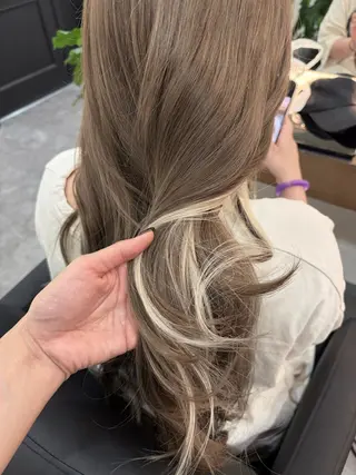 ロング カラー ヘアアレンジ 郡山/透明感カラー /馬場アンドレアのヘアスタイル