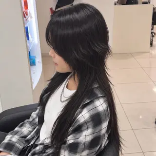 ロング 【盛れウルフ/ レイヤー】🖤ゆまののヘアスタイル
