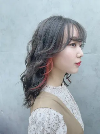 ミディアム カラー キッズ 伊熊 美砂のヘアスタイル