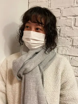 ミディアム パーマ 原一真/ 外国人ショートヘアのヘアスタイル