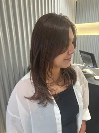 ミディアム カラー パーマ ヘアアレンジ 押切 響　のヘアスタイル