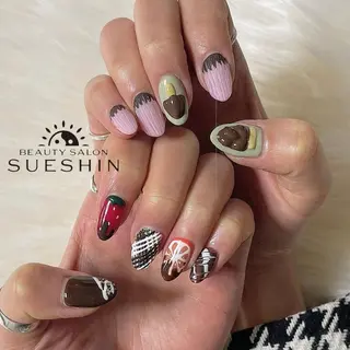 セミロング ネイル S ueshinのネイルデザイン