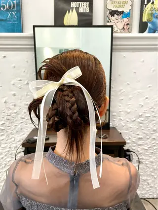 ミディアム ヘアアレンジ 髪質改善/縮毛矯正/ 透明感🩵NANAのヘアスタイル