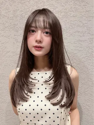 ロング カラー 興津/韓国レイヤー ダブルカラー美髪縮毛のヘアスタイル