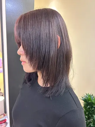 セミロング カラー hubhair レイヤー/透明感のヘアスタイル