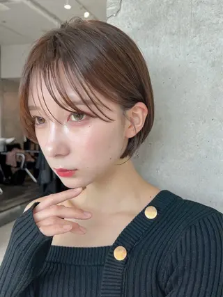 ショート 恵比寿韓国レイヤー× 艶透明感カラー大場のヘアスタイル