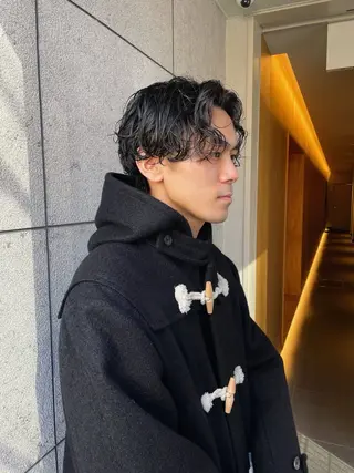 ショート パーマ メンズ 難波 晃助のヘアスタイル