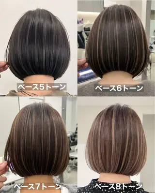 ミディアム カラー 桜木町駅徒歩5分 ハイライト横浜No1のヘアスタイル