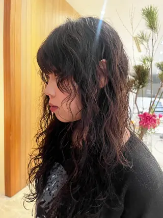 ロング パーマ 中野 ちよのヘアスタイル