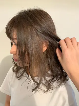 セミロング カラー パーマ ヘアアレンジ 加藤 綾華のヘアスタイル