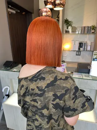 ミディアム カラー 天神暖色カラー レイヤー・髪質改善のヘアスタイル