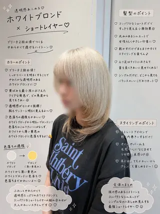 セミロング カラー YUYA/ハイトーン /ブリーチのヘアスタイル