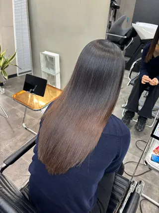 ロング 髪質改善ストレート/ ブリーチ／渋谷　福田のヘアスタイル