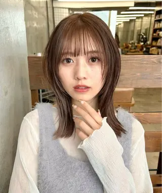 ミディアム カラー ヘアアレンジ 透明感×艶髪 🫒maki🎀のヘアスタイル