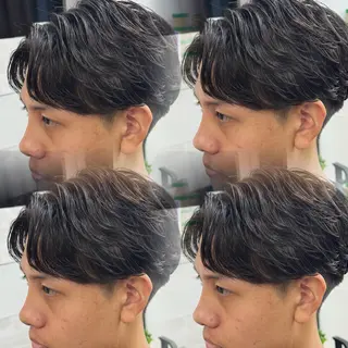 ミディアム メンズ 焼津メンズパーマ特化 大石雄生のヘアスタイル