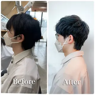 ショート カラー メンズ メンズ💈毛流れパー マ✨メンズカット吉田のヘアスタイル