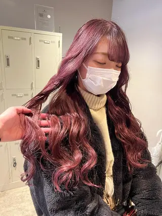 ロング カラー パーマ ヘアアレンジ メンズ キッズ ネイル マツエク・マツパ アイブロウ 上品＆韓国風 🥀海心🥀のヘアスタイル