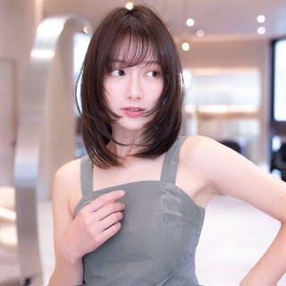 ミディアム カラー 韓国レイヤー× 透明感暗髪/nanoのヘアスタイル