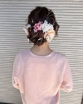 ロング ヘアアレンジ ヘアセット/レイヤー 赤み消し/はるかのヘアスタイル