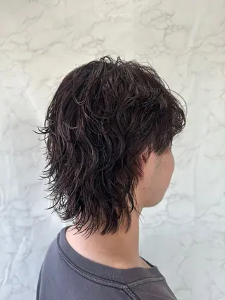 ミディアム パーマ 福本 ルミのヘアスタイル