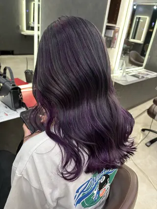 セミロング カラー 色落ちまで2度綺麗な ハイトーン🪞／ミクのヘアスタイル