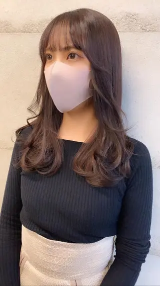 ミディアム カラー 透明感カラー✂︎ /縮毛矯正/YUKAのヘアスタイル