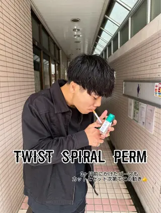 ミディアム パーマ メンズ パーマ職人 渡邊 優雅のヘアスタイル