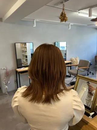 セミロング カラー 暖色・似合わせカラー (廣石沙英🎀)のヘアスタイル