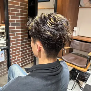 ショート パーマ メンズ メンズミディアム☁️ ✨抜け感ヘア/下村迅のヘアスタイル