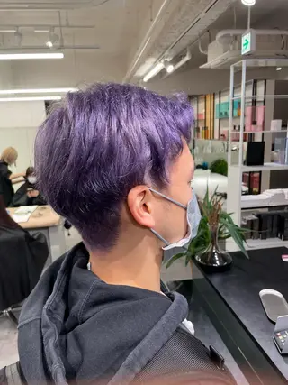 ショート カラー メンズ ブリーチ特化 ハイトーンRYOYAのヘアスタイル