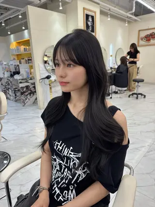 ロング カラー ヘアアレンジ 髪質改善×レイヤー 🫧松野力也のヘアスタイル