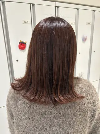 ミディアム カラー ゆめ ベージュカラーのヘアスタイル