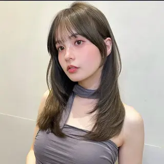 セミロング カラー 顔周り✂️透明感 レイヤー/みっきーのヘアスタイル