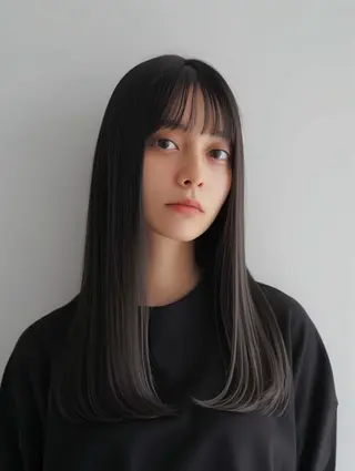 セミロング カラー 笠谷 正之のヘアスタイル