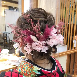 セミロング カラー ヘアアレンジ ✨🌿大人可愛い愛さ れhair🌿✨松本のヘアスタイル