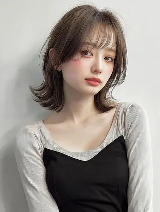 ミディアム 青木 りおのヘアスタイル