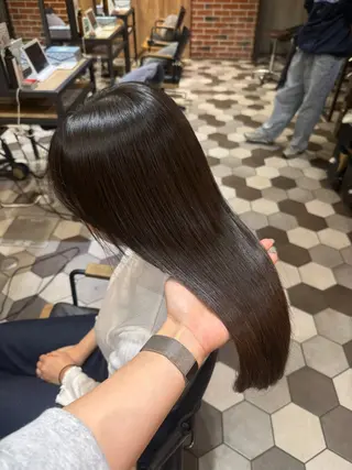 ロング パーマ ヘアアレンジ 酸性縮毛矯正🧴韓国 レイヤー/髪質改善のヘアスタイル