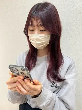 セミロング カラー 外国人対応 佐久間のヘアスタイル