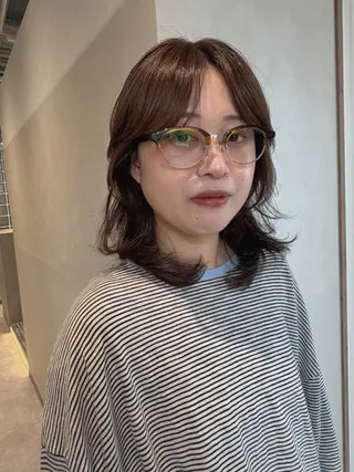 ミディアム カラー 砂原 ひよりのヘアスタイル