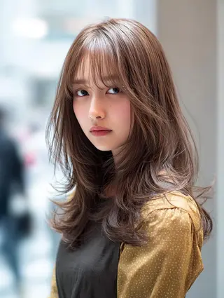 セミロング 絶対可愛い🍎透明感 カラーあります✨蕾祁のヘアスタイル